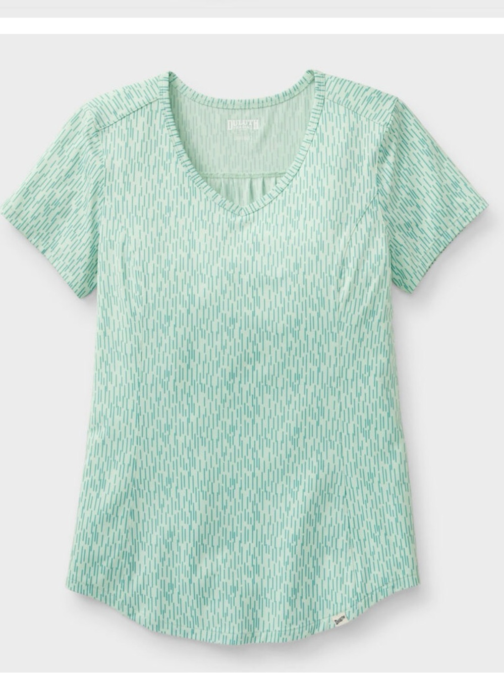 Duluth Trading, Amachillo women’s green Short Sleeve V-Neck Tee, Medium. NWT.
